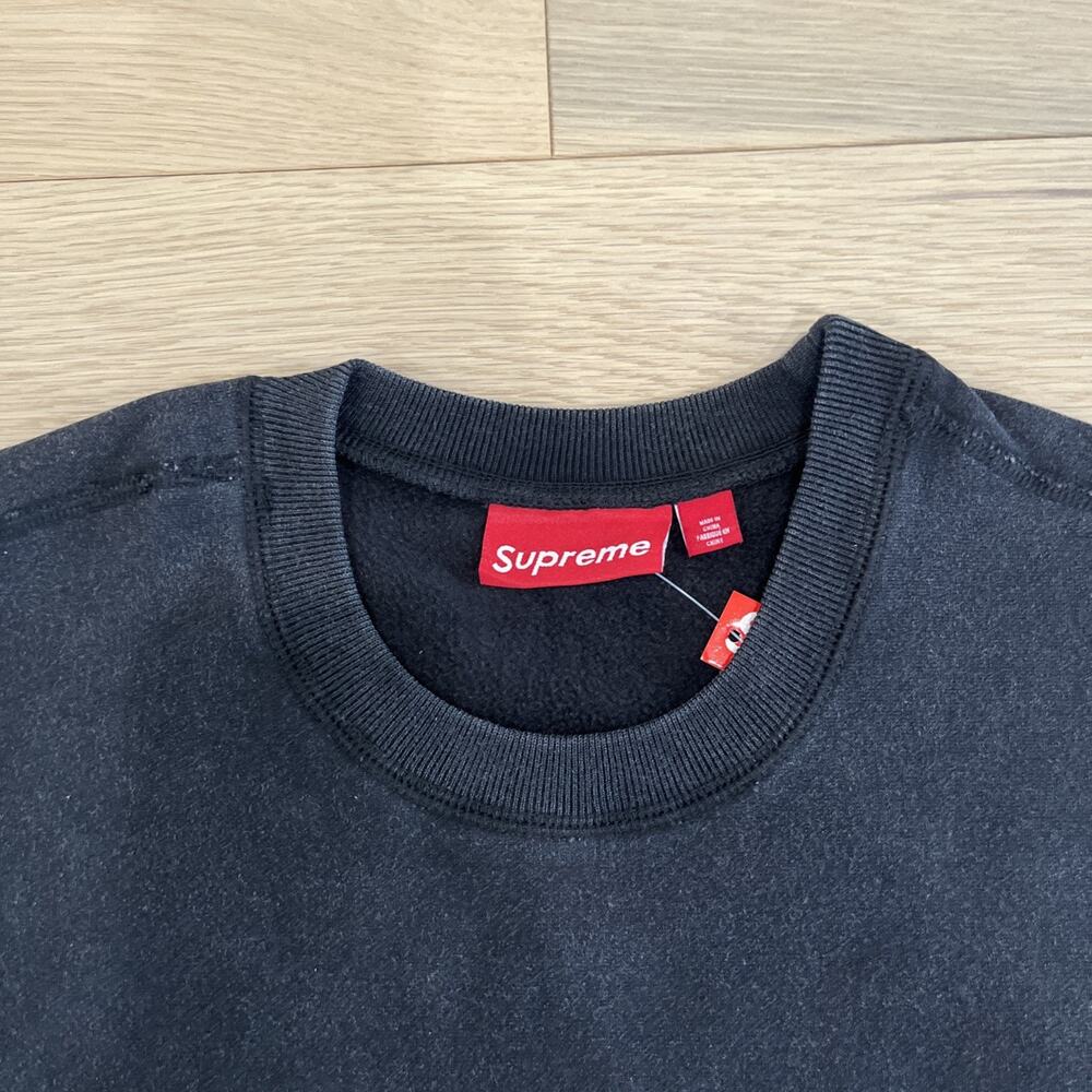 Supreme Washed Box Logo Crewneck Black Size Small - Picture 3 of 9